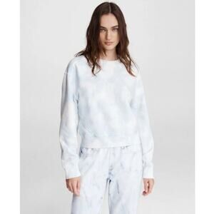 Rag & Bone City Tie Dye Terry Sweatshirt in Blue and White Size XS